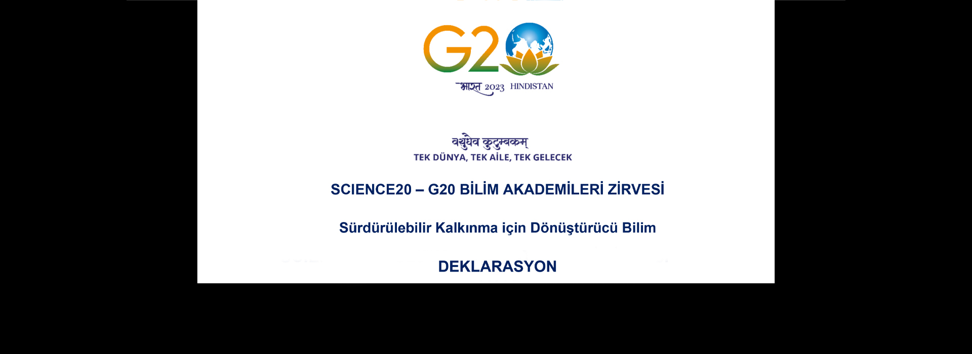 Bilim Akademilerinden G20 Liderlerine Deklarasyon