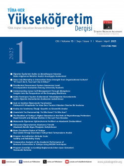 Yükseköğretim Dergisi TÜBA-HER / Cilt 15 - Sayı 1