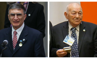 Gold Medals are Presented to TÜBA Honorary Members Prof. Aziz Sancar and Prof. Kemal Karpat by the UTA 
