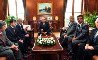 TÜBA President and Members of the Academy Council Visit İsmail Kahraman, Speaker of the Grand National Assembly of Türkiye